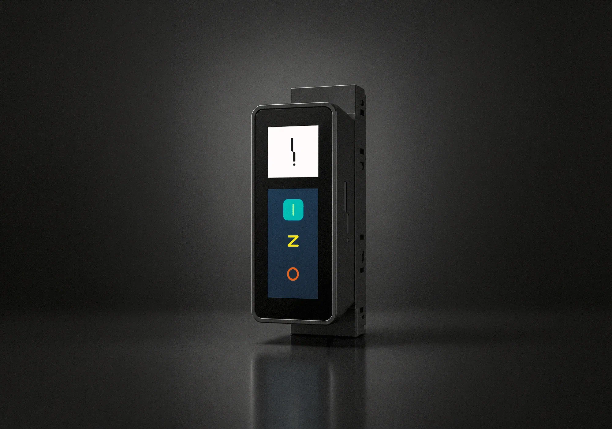 Blixt Zero Gen2, a compact black DIN-rail device with a display and on, mode and off controls